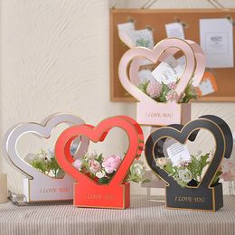 Gift Wrap 1Pc Portable Flower Basket Rose Wrapping Box Bag For Wedding Birthday Christmas Party Bouquet Decor Supplies