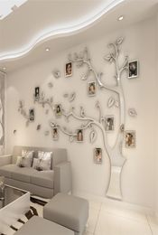 Wall Stickers Tree Po Frame Sticker DIY Mirror Wall Decal Home Decoration Living Room Bedroom Poster TV Background Wall Decor 25966701