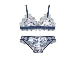 Sexy Silk Eyelash Lace Bra And Panty Set Women Luxury Lingerie Underwear Wire UltraThin French Triangle Cup Bralette Bras2357715