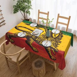 Table Cloth Rectangular Waterproof Oil-Proof Jamaican Rasta Flag Tablecloth Covers 45"-50" Fit Jamaica Pride