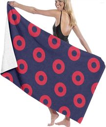 Towel Red Donut Circles On Blue Microfiber Beach Super Absorbent Quick Dry Oversized Bath For Pool Bathroom Travel