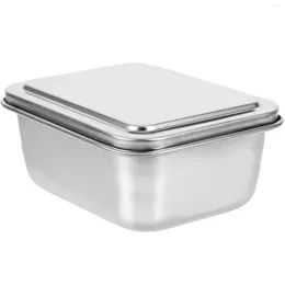 Double Boilers Biscuit Stainless Steel Square Flat Plate Tiramisu Vessel With Lid Thickened Tray Steaming Baking Pans Non-stick Loaf Cake