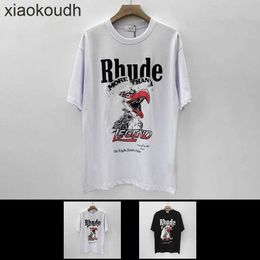 Rhude High end designer T-shirts for Trendy leisure high street hip hop summer new round neck short sleeve T-shirt With 1to1 original labels