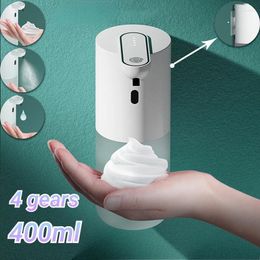 Liquid Soap Dispenser 2024 Automatic Wall Mounted Bathroom Smart Washing Hand Machine With USB Charging White High Quality ABS Material