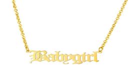 Tiny Baby Girl Choker Stainless Steel Chain Babygirl Charm Necklace Pendant Gold Filled Kolye Friends Gift Jewelry7184793