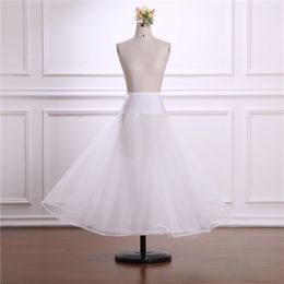 A-line Long Tulle Petticoats for Wedding Dress Crinoline Petticoat Underskirt One Layer Hoop Knitted White Skirt Rockabilly 239E