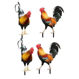Garden Decorations Acrylic Rooster Animal Statue Shaped Yard Stake Decor For Courtyard