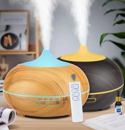 550ml remote control USB aroma oil diffuser wood electric humidifier ultrasonic air humidifier aromatherapy mist maker for home C12995063