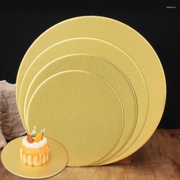 Baking Moulds SHENHONG Golden 10-40CM Disposable Cake Circle Base Boards Round Coated Cakeboard Plate Decorations Pastries Displays Tray