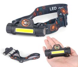 Led Head Lamp Rechargeable Work Strong USB Riding Light Frontale Woman Man Flashlight Outdoor Camping Fishing 7sj K22092401