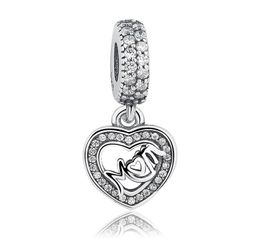 Original Charms Mom Love Dangle charms 925 ale Sterling Silver Loose Beads Diy Jewellery For Thread Necklace Bracelet Mother's Day G9063669