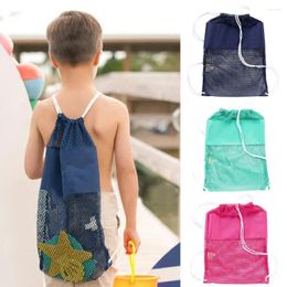 Storage Bags Practical Toy Pouch Solid Colour Drawstring Pocket Large Capacity Storing Summer Seaside Backpack