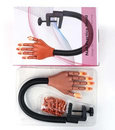 Nail Art Practice Equipment with 100pcs False Nails Adjustable Flexible Manicure Training Prosthetic Hand Nail Art False Hand7918548