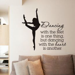 Elegant Ballet Dancer Vinyl Wall Stickers Dancing Wall Sticker For Dancer School High Quality Wallpaper Creative Mural5968799