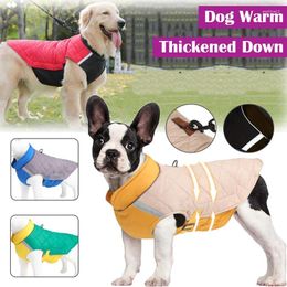 Dog Apparel Clothe Winter Warm Cotton Down With Reflective Stripes Jacket Pet Lightweight Breathable Adjustable Supplies