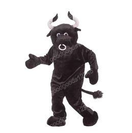 Black Cow Mascot Costumes Christmas Cartoon Character Outfit Suit Character Carnival Xmas Halloween Adults Size Birthday Party Outdoor Outfit