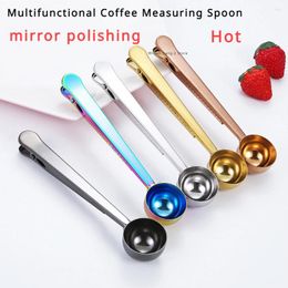 Coffee Scoops Two-in-one Stainless Steel Spoon Milk Powder Flour Sealing Coffeeware Teaware Pretty Spoons Tea Tableware Kitchen