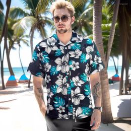 Men's Casual Shirts Mens Designer Summer Sale Clothes Hawaiian Flowers Shirt Loose Beach Vacation Short Sleeve Printed EU Size