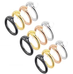 Designer Quality Love Ring Stainless Steel Rings Fashion Women Men Wedding Jewellery Lady Party Gifts Diamond 18K Gold Plated Band R7546744