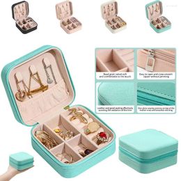 Storage Boxes Mini Jewellery Box Portable Earrings Necklace Ring Case Travel Organiser PU Leather Display