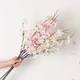 Decorative Flowers 74cm Artificial Cherry Blossom Flower Branches Silk Fake Stems For Wedding Home DIY Decoration