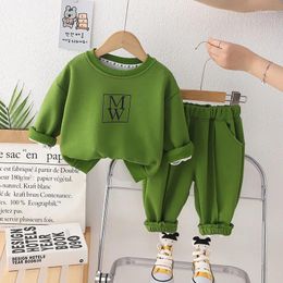 Clothing Sets Baby Boutique 2024 Spring Autumn Casual Letter Printed O-neck Long Sleeve T-shirts And Pants Boys Outfit Set Kids Suits