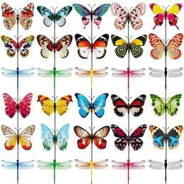 Garden Decorations 30pcs Butterfly Stakes Decors Yard Ornaments Dragonfly For Pathway Patio