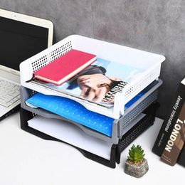 Decorative Plates Desktop Organizer Stackable File Rack Fashion Laminated Papers A4 Storage Tray Plastic Certificates