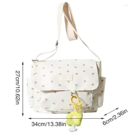 Shoulder Bags E74B Japanese Style Bag For Women Student Book Flower Crossbody Large Capacity Messenger Canvas