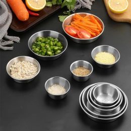 Bowls 304 Stainless Steel Seasoning Korean Multi-purpose Sauce Plate Round Thickened Silver Dipping Bowl 5-8cm