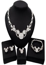 Yulaili Whole XOXO Jewelry Sets Girl Christmas Gift Cute Necklace Stud Eearrings Bracelet Ring Women Crystal Jewelery Set2150540
