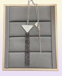 Womens Mens Luxury Designer Necklace Chain Fashion Jewelry Black White P Triangle Pendant Design Party Silver Hip Hop Punk Men Nec5964855