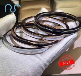 S925 Sterling Silver Zero Bangle Bracelet Brand Luxury Black White Ceramics Naked Original Jewellery Ornaments with29591717105435