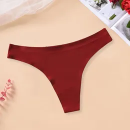 Women's Panties Thong Ice Silk For Women Low-rise Breathable Comfortable Underwear With Cotton Crotch Sexy Sporty Styles