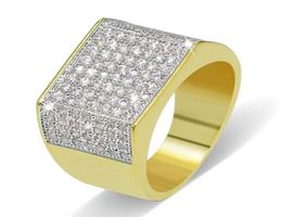 European and American style Pop Hiphop Rings Gold Plated Full Diamond Jewelry Men039s Hip Hop Ring Street Accessories14782469580188