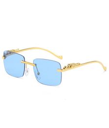 Sunglasses women Luxury Designer Sunglasses Eyeglasses Frames Temples Metal Frameless Rimless Rectangular Shape for Men Eyewear Op2419488