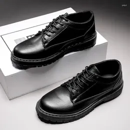 Dress Shoes Men's Party British Style Round Head Leisure Leather Black Business Formal Wear Platform Wedding Bridegroom