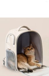 Cat Carriers Pet Carrier Backpack Large Capacity Outside The Litter Bag Portable And Breathable For Pets