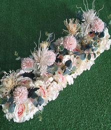 Silk Peony Rose Artificial Flower Row DIY Wedding Flower Wall Arrangement Decor Wedding Iron Arch Backdrop Garland 50100cm2520265