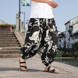 Men's Pants Streetwear Wide Leg Elastic Waist Jogger Harlan Male Loose Vintage Trousers Lightweight Casual Sweatpants 5XL