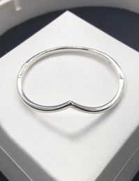 Authentic Sterling Silver Polished Wishbone Bangle Bracelet Women Girls Wedding designer Jewelry For girlfriend Gift Bracelets with Original Box Set7215757