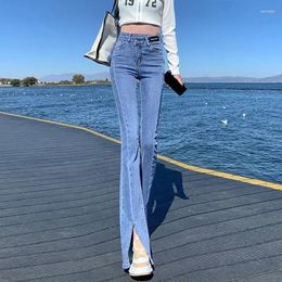 Women's Jeans Vintage Casual Women Flared Woman High Waist Wide Leg Pants Stretch Fashion Tight Washde Denim Trousers For Female