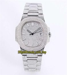 Top Auality 571910G010 18K White Gold Fully Paved With s Cal8215 Automatic Mens Watch Strap Diamond Dial Luxry Watches catstore3288224