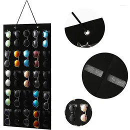 Jewellery Pouches Sunglasses Organiser Storage With Sturdy Rope Felt Hanging Holder For Wall Display 25 Slots