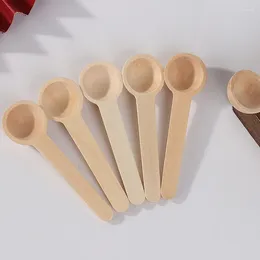 Coffee Scoops 10pcs Mini Wooden Spoon For Children's Milk Measuring Ice Cream Party Kitchen Powder Dessert Scoop