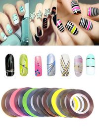 30pcs Rolls Striping Tapes Colourful Line Nail Stickers DIY Nail Art Kit Manicaure Beauty decorations for UV Gel Nail Polish5351575