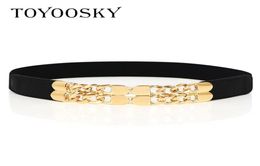 Belts 2021 High Quality Thin Metal For Women Elegant Elastic Belt Skinny Luxury Designer TOYOOSKY216v6501819