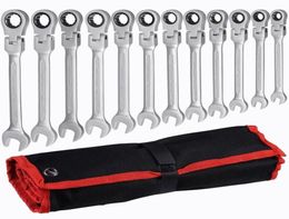 Flex Head Ratcheting Wrench SetCombination Ended Spanner kits Chrome Vanadium Steel Hand Tools Socket Key Ratchet set 2204287489642