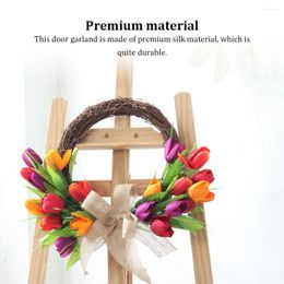 Decorative Flowers Door Garland Artificial Wreath Fake Flower Colourful Multicoloured Household Accessories Holiday Wedding Supplies