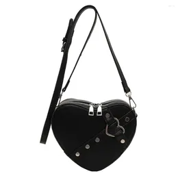 Evening Bags Women Heart Crossbody PU Leather Shape Sling Bag Solid Colour Adjustable Strap Female Outdoor